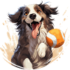 Dog playing beach volleyball