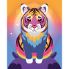 Cute rainbow tiger