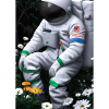 Astronaut in Blumen