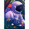 Astronaut in Blumen