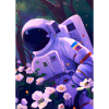 Astronaut in Blumen