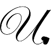 Letter u heart calligraphy