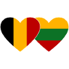 Belgium Lithuania Flag Heart
