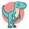 Hugadino Velocirap röd, Dino, söt dinosaurie