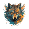 Artistic wolf portrait