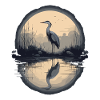 Majestic grey heron