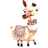llama,alpaca, illustration, comic, whistle