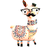 llama,alpaca, illustration, comic,nerd, beard