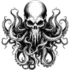 Human skull with tentacles 04