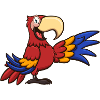 Red Cartoon Macaw