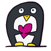 Penguin with a heart