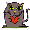 Cat with a heart