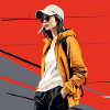Street Art Fille Rouge