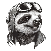 Faultier cool mit Fliegerbrille