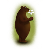 Bear with flower