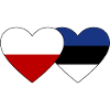 Poland Estonia flag heart
