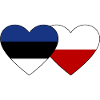 Estonia Poland Flag Heart