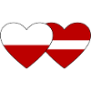 Poland Latvia Flag Heart