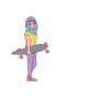 Coole Mädels fahren Skateboard