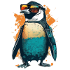 Cool penguin with sunglasses and jacket