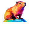 Capybara Low Polygon Design