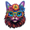 Cat Hippie 60s 70s