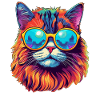Cat Hippie 60s 70s