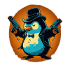 Penguin with pistols and hat