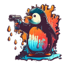 Penguin with pulled kolt