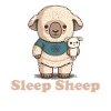 Mouton endormi avec peluche