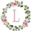 L Monogram Eucalyptus Rose Wreath