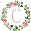 C Monogramm Eukalyptus-Rosen-Kranz