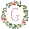 G Monogram Eucalyptus Rose Wreath