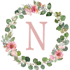 N Monogramm Eukalyptus-Rosen-Kranz