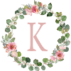 K Monogram Eucalyptus Rose Wreath