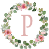 P Monogram Eucalyptus Rose Wreath