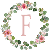 F Monogram Eucalyptus Rose Wreath