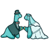hugadino dino wedding, cute dinosaur