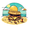 Hamburger at beach n°3