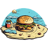 Hamburger at beach n°1