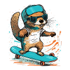Otter-Skateboarding