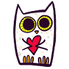 Owl with a heart