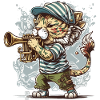 Trompettiste lion