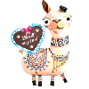 Lama,Alpaka,Illustration,Dirndl