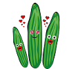 Cucumber Trio,Cucumber,Cucumber,Cucumber,Cucumber,Hearts,Love
