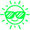 Solglasögon Happy Face Sun Neon Green