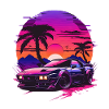 Synthwave Super Sport Car