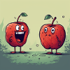 Comic style apples