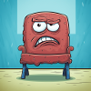 comic style grumpy chair