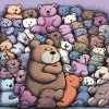 Comic style teddy bears